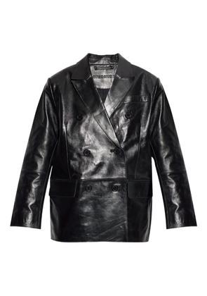 STAND STUDIO double-breasted leather coat - Black