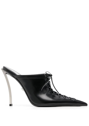 Versace 110mm lace-up leather mules - Black
