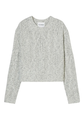 Closed cable-knit sweater - Grey