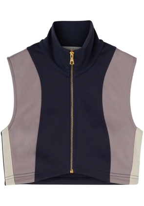 Palm Angels PA monogram cropped track vest top - Blue