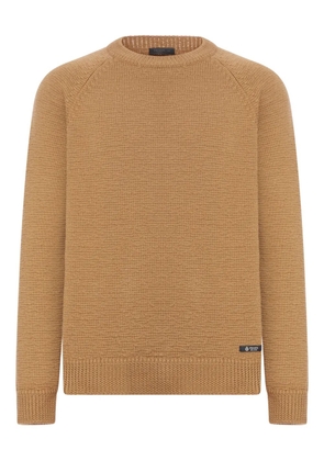 Prada raglan sleeve triangle logo sweater - Brown