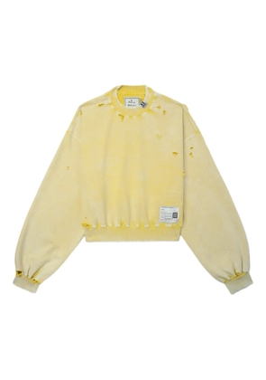 Maison MIHARA YASUHIRO distressed long-sleeved sweatshirt - Yellow