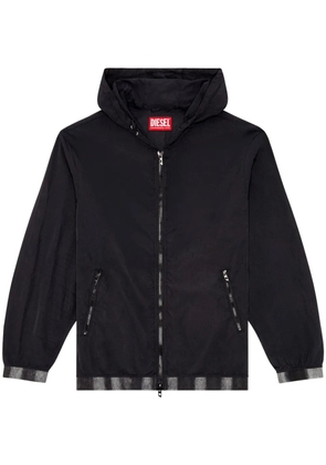 Diesel J-Post recycled zip-up hooded jacket - Black