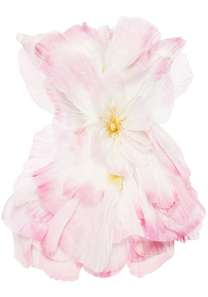 Oscar de la Renta Petal-appliqué organza minidress - Pink