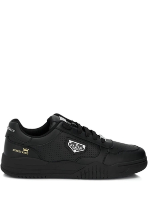 Philipp Plein perforated logo plaque trainers - Black