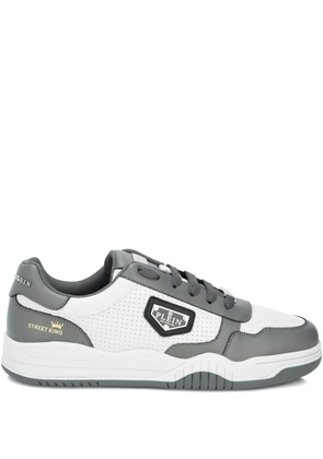 Philipp Plein perforated low-top street trainers - White