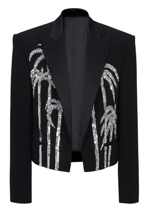 Balmain palm tree-print blazer - Black
