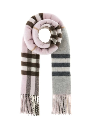 Burberry fringed check-pattern scarf - Pink