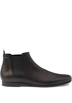 Prada logo-embossed chelsea boots - Black