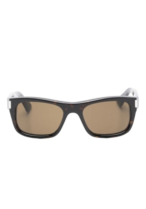 Saint Laurent Eyewear rectangle frame sunglasses - Brown