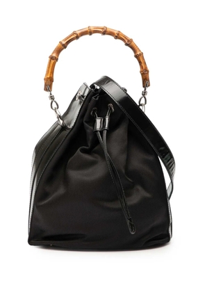 Gucci Pre-Owned 20th Century Nylon Bamboo bucket bag - Black