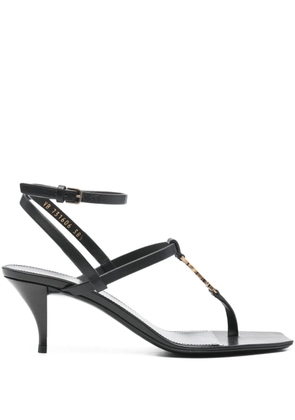 Saint Laurent Pre-Owned Cassandra 65mm leather sandals - Black