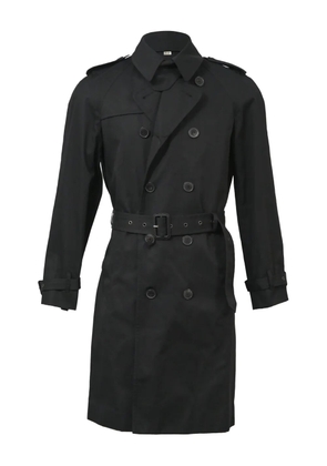 Saint Laurent Pre-Owned double-breasted belted trench coat - Black