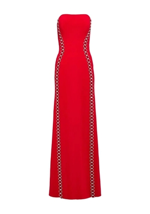 Jenny Packham crystal-embellished strapless dress - Red
