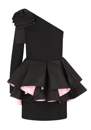 Valentino Garavani bow ruffled mini dress - Black