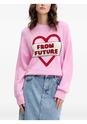 FROM FUTURE heart-graphic sweater - Pink