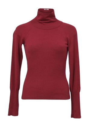 Max Mara ribbed-cuff turtleneck top - Red