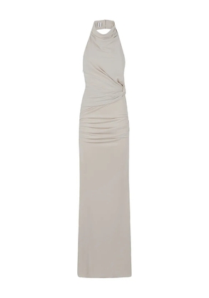 THE ANDAMANE halterneck ruched maxi dress - Neutrals