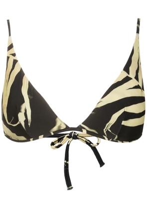 Lenny Niemeyer abstract-print triangle bikini top - Black