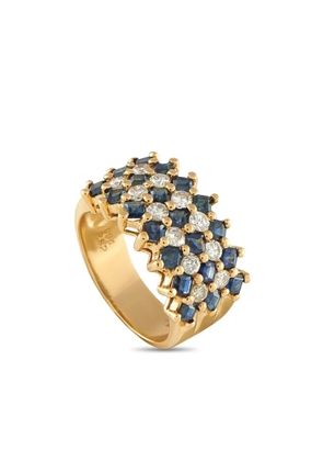 LB Exclusive 18K yellow gold diamond and sapphires ring