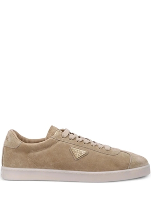 Prada Lane suede logo sneakers - Neutrals