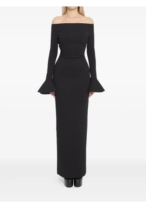 Solace London Anica flared-cuff maxi dress - Black