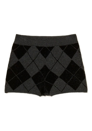TWINSET diamond-pattern knit shorts - Black