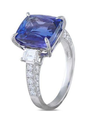 LB Exclusive platinum diamond tanzanite ring - Silver