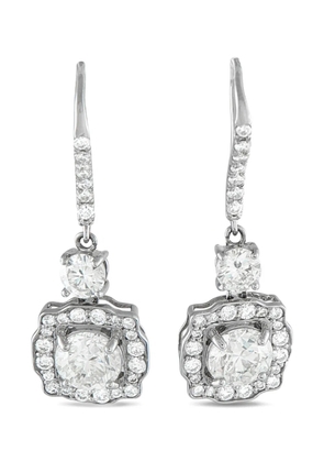 LB Exclusive platinum diamond drop earrings - Silver