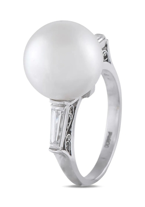 LB Exclusive platinum diamond pearl ring - Silver