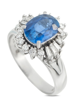 LB Exclusive platinum diamond sapphire ring - Silver
