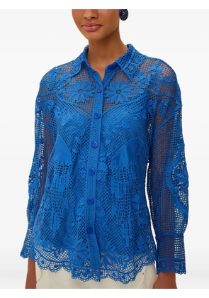 FARM Rio floral lace blouse - Blue