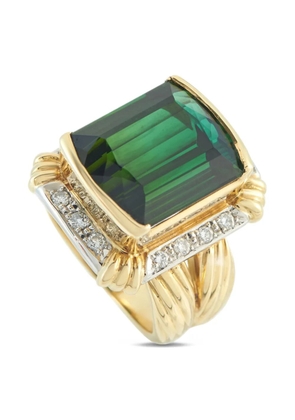 LB Exclusive 18K gold diamond tourmaline ring