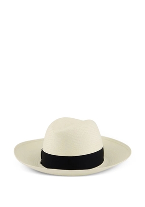Borsalino Claudette grosgrain-ribbon-detail hat - White