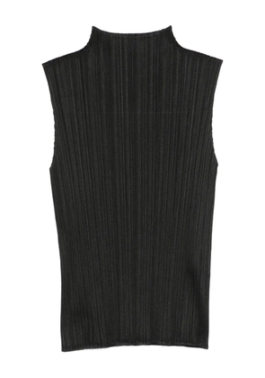 Issey Miyake pleated high-neck top - Black