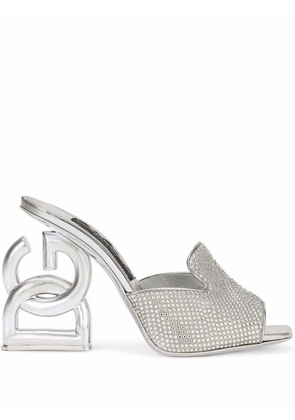 Dolce & Gabbana 3.5 105mm rhinestone-embellished mules - Silver