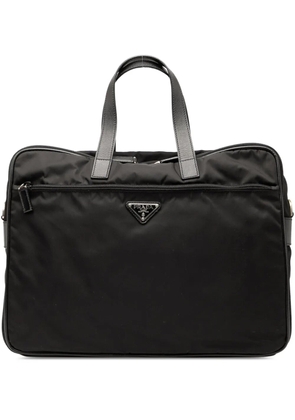 Prada Pre-Owned 2013-2025 Saffiano Trimmed Tessuto business bag - Black