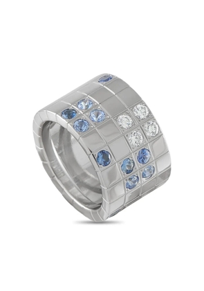 Cartier 14K white gold Lanieres diamond and sapphire ring - Silver
