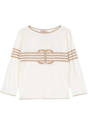 TWINSET fine-knit lurex jumper - White