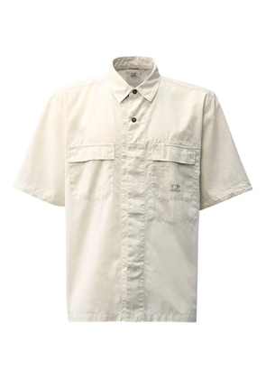 C.P. Company logo-embroidered shirt - Neutrals