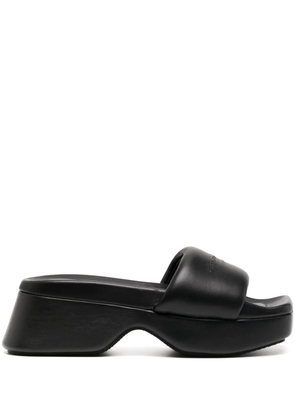 Alexander Wang Float logo-debossed platform slides - Black