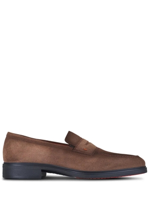 Santoni suede loafers - Brown
