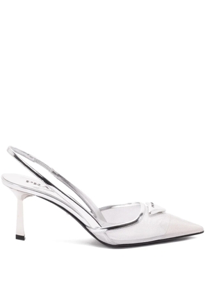 Prada Pointed Slingback Pumps - Silver