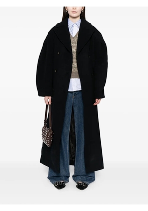 GANNI oversized long peacoat - Black