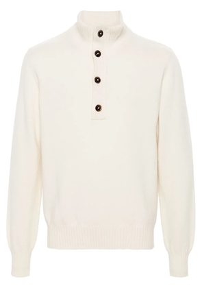 TOM FORD buttoned-collar jumper - Neutrals