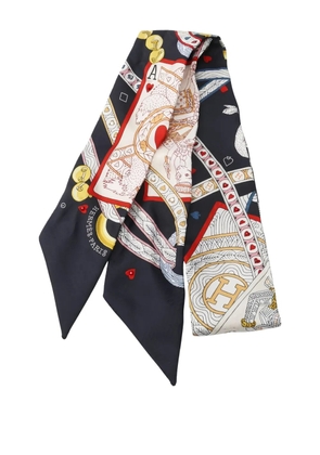 Hermès Pre-Owned 2000s Dame de Coeur ribbon scarf - Blue