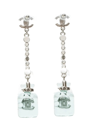 CHANEL Pre-Owned 2023 CC logo perfume-bottle earrings - Silver
