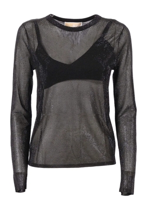Michael Kors Kids embellished mesh long-sleeve top - Black