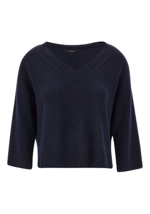 Weekend Max Mara Leva V-neck ribbed jumper - Blue
