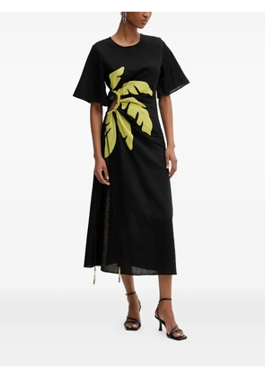 NEVER FULLY DRESSED leaf cut-out midi dress - Black